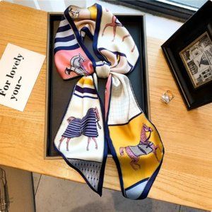 🍏50% OFF/3+...Horse Pattern Scarf (Navy Blue)